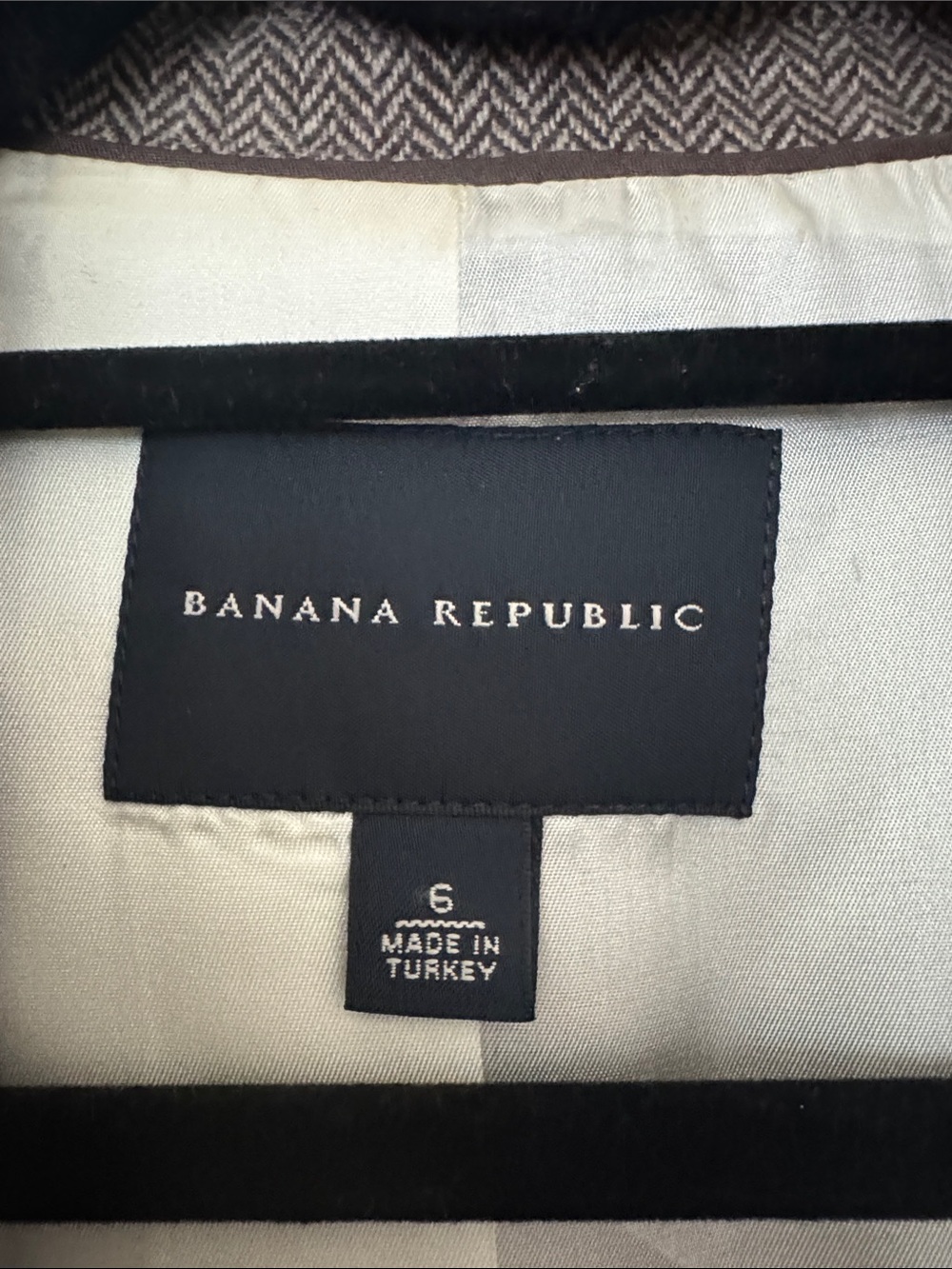 Banana Republic Women's Brown Wool Blend Herringbone Blazer - Picture 2 of 11